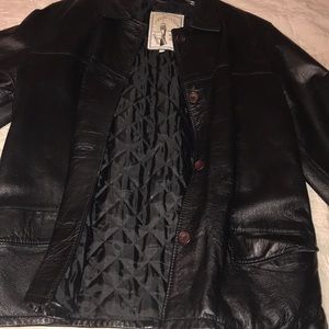 Black leather coat